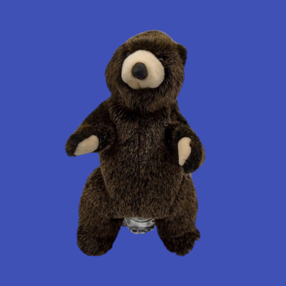 Vintage Folkmanis Grizzly Bear Plush Toy Hand Puppet (Use as a Golf Club Cover) - Picture 1 of 9